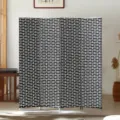 Foldable room divider with modern black and white brick pattern for home living room decor. - 150*40cm 4 Panels / Style 2