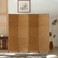 Chinese minimalist 4-panel folding screen, double-sided woven room divider for home decor. - 150*40cm 4 Panels / Style 3