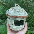 Handmade natural grass bird nest hanging breeding hut cozy shelter for pet birds and outdoor decor - Small Birdhouse 12x12