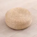Japanese style round straw braided floor cushion tatami meditation seat pouf for home decor - Thick Futon Round Edge
