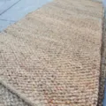 Natural woven jute area rug runner, rustic plant fiber floor mat for home decor. - 150cm*180cm