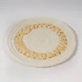 Thick braided corn husk and cotton rope placemat heat resistant round table mat for dining room. - 22cm Large 3-Strand Braid with Corn Center