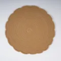 Round braided cotton rope placemat, thickened heat-resistant table mat and kitchen coaster. - Camel Cotton Rope Dense Petal (38cm)