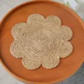 Nordic flower woven placemat cotton rope heat resistant table mat kitchen coaster - Cattail Rope Stitched Petal Mat (35cm)