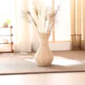 Woven rattan flower vase with dried reeds natural grass basket home decor rustic table display - Small Woven Bulrush Vase 41cm Height