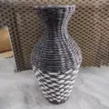 Handcrafted woven decorative vase black white paper rope flower basket for home decor display - Style 7 Black & White Paper Twill Vase 42 cm Height