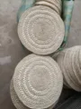 Handmade corn husk woven placemat, round heat resistant table mat for kitchen dining. - 38 cm with 3 Middle Large Braids
