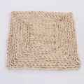 Natural corn husk woven square heat resistant table mat for dining room kitchen decor. - Corn Husk Square 30*30cm