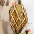 Handmade straw woven durian basket fresh fruit packaging net bag durable portable storage organizer - 47cm