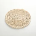 Round corn husk woven placemat 30cm natural straw heat insulated table mat for dining room - Round Corn Husk Mat 30cm
