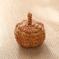 Handmade straw woven pumpkin basket home decor natural plant fiber tabletop storage craft - Pumpkin Ball Dark Brown