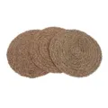 Round woven placemat made of natural corn husk, perfect heat insulation mat for dining table. - Seagrass Rope 38cm