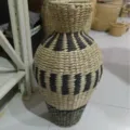 Handmade straw woven vase rustic vintage dried flower basket desktop home decor table ornament - Black Pattern Vases 45cm High