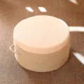 Handgefertigtes rundes Juteseil-Bodenkissen mit beige Kissen für Tatami und Teetisch. - Holzrahmen Hanf Leinen