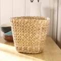 Handmade woven storage basket, natural seagrass basket for home organization and decor. - Style 4 Water Hyacinth Handle Bag Semi-finished