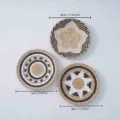 Minimalist woven wall basket decor set, 30cm round decorative plates for home wall art. - TM803002 Bulrush Root Hanging Decor, 30cm Set of 3