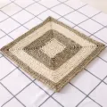 Square woven placemat natural straw heat resistant table pad for dining room decor - Fret Pattern Mat 30*30