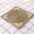 Natural woven straw placemat square heat resistant table mat for kitchen and dining room. - Round Inside Square Outside Mat 30*30