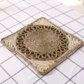 Woven straw placemat, thick heat insulation mat for dining table, rustic style bowl pad. - Round Inside Square Outside Wavy Mat 30*30