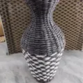 Handmade straw woven vase retro black white tall decorative flower pot for home decor - Black and White Vase, 42cm High