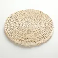 Round woven placemat natural corn husk heat resistant table mat for dining room kitchen decor - Round Cornhusk Mat 15 cm