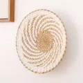 Minimalist woven wall basket featuring a chic spiral pattern, perfect for modern home wall decor. - White Swirl Flower 30 cm