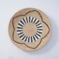 Woven Wall Hanging Decor Black and White Geometric Wicker Plate Variant Style New - 40cm Black Pentagonal with Black & White Sunflowers