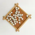 ABS imitation pearl rhinestone DIY charm pendant off-white loose beads variant style - 8mm / High-Gloss Cream White (Silver Cap and Rhinestone Rondelle)