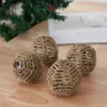 Handmade woven straw balls detail showing natural texture and brown color for DIY crafts. - Style 1