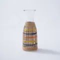 Straw woven glass vase decorative handmade rattan glass cup cover for home office decor style. - 3-Color Milk Bottle (Glass Included)