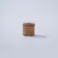 Handmade rattan woven glass vase detail shot, retro desktop hydroponic flower pot decorative cover. - Style 5
