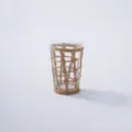 Woven straw glass cup rattan wrapped drinking glass hotel water glass office glass vase - Woven Paper Twisted Cup with Glass (Bottom 6 Top 8.8 Height 15 cm)
