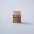 Handmade rattan woven glass vase detail view, vintage woven dried flower pot decor. - Style 4