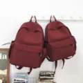 Japanischer minimalistischer lässiger Schulrucksack mit Großraum für Studenten und Alltag - Rot / S