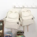 Lässiger minimalistischer beiger Schulrucksack mit großer Kapazität Reise Rucksack - Weiß / S