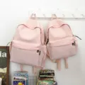 Japanischer minimalistischer rosa Rucksack für Damen und Herren, großer Alltagsrucksack. - Rosa / S