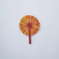 Handcrafted traditional woven straw fan, colorful Chinese style summer hand fan for home and kids. - Style 25