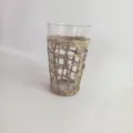 Straw woven glass cup vintage handmade rattan coffee drinking mug decorative glass vase design new - Twisted Slanted Cup 8.5x6x15cm (Including Glass)