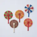 Hand-woven colorful straw fan traditional summer cooling handmade cattail fan set - Style 37