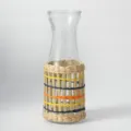 Straw woven glass vase cup sleeve variant shot, elegant rustic desktop decoration cup. - 3-Color Milk Bottle (Glass Included) with Removable Sleeve
