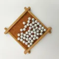 ABS imitation pearl half hole loose beads off-white DIY handmade jewelry accessories supplies - High-Gloss Pure White (Silver Stopper)