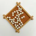 Off-white ABS imitation pearl DIY craft beads, half-hole loose pearl accessories for handmade jewelry design. - High-Gloss Creamy White (Gold Stopper)