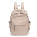 Casual small nylon backpack for women lightweight anti-water travel daypack in khaki color option - Khaki
