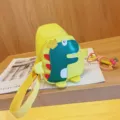 Simpatico borsa a tracolla per bambini dinosauro, marsupio giallo per ragazzi e ragazze. - Giallo