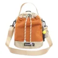 Outdoor lightweight single-shoulder small bag orange grid travel crossbody sports pouch - Single Bag / Khaki and Orange