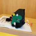 Borsello nero da petto con dinosauro per bambini, zainetto simpatico per ragazzi e ragazze. - Nero