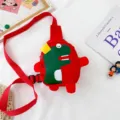 Kids Red Dinosaur Chest Bag Cute Cartoon Crossbody Backpack For Boys Outdoor Travel - Red