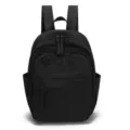 Small Black Nylon Backpack Casual Travel Daypack Lightweight Water Resistant Daybag - Ebony Black