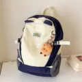 Koreanischer Stil Colorblock Kinder Rucksack Outdoor niedliche Schultasche fuer Schueler - Verbesserte verdickte große Größe / Marineblau