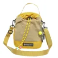 Yellow khaki crossbody shoulder bag lightweight outdoor travel sports phone bag with tennis keychain. - Yellow & Khaki